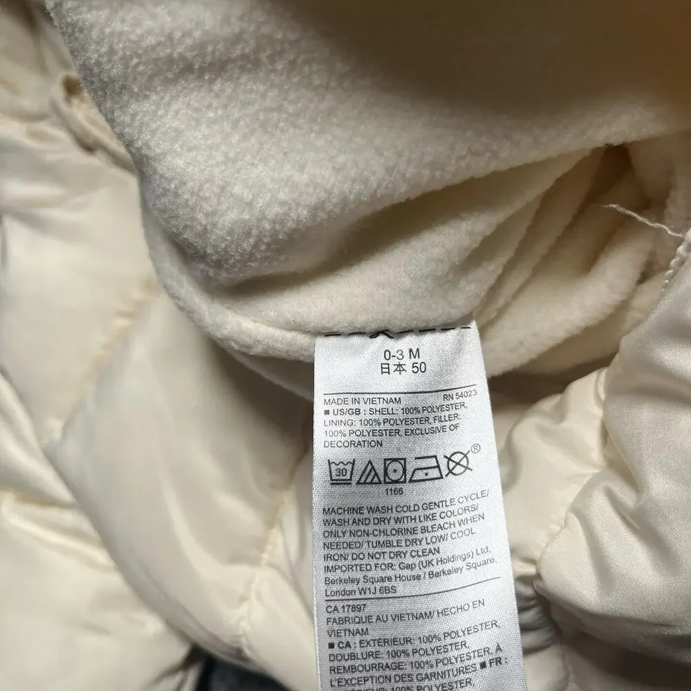 GAP Cream Puffer Hooded One-Piece Snowsuit